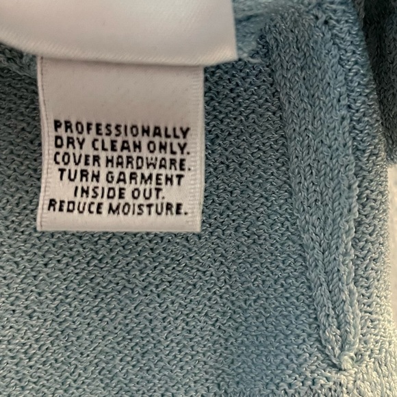 St. John Sport Sweater Light Blue Full Zip Hooded Santana Knit Sweater Sz S GUC - Picture 14 of 14